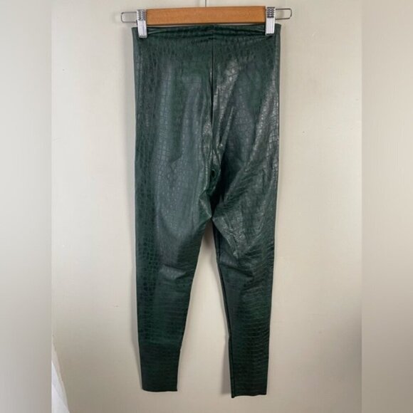 Commando Faux Leather Animal print Legging in moss snake green small slimming - Picture 4 of 11